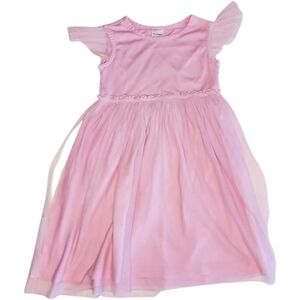 Hanna Andersson Tulle Dress Shell Pink Girls Size 6-7